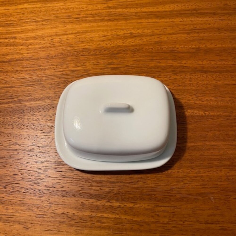 Butter dish -- white